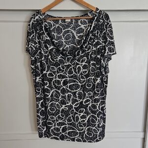 Slinky Black and White Blouse